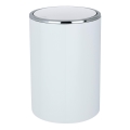 WENKO 22554100 - Poubelle INCA 18,5x25,5 cm blanche/chrome brillant