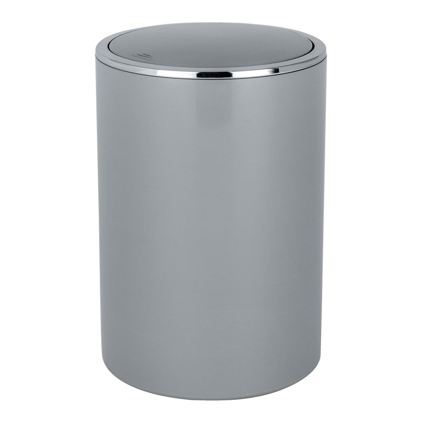 WENKO 22562100 - Prullenbak INCA 18,5x25,5 cm grijs/glanzend chroom
