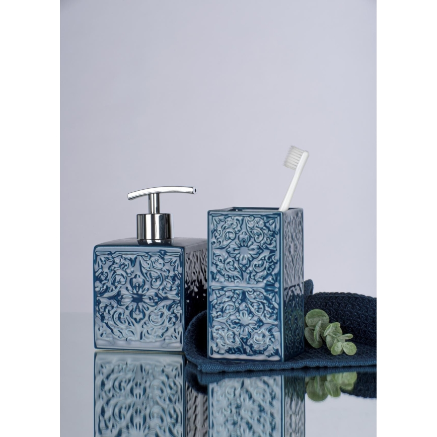WENKO 22653100 - Distributeur de savon CORDOBA 500 ml bleu