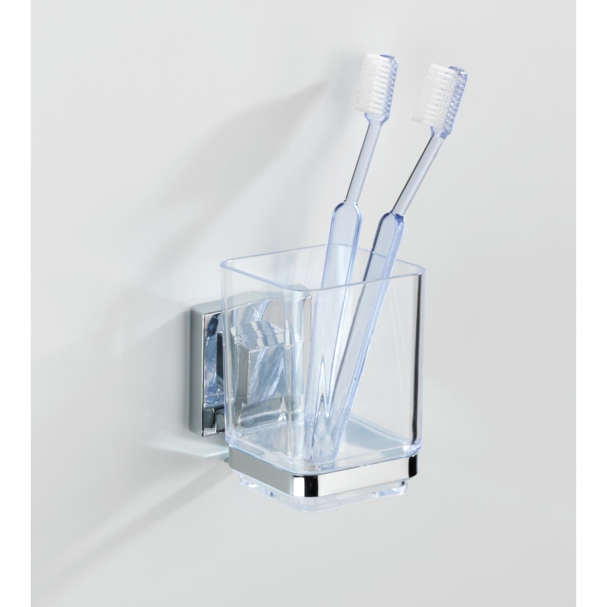 WENKO 22680100 -Gobelet VACUUM-LOC QUADRO ED 7,5x10 cm argenté/brillant chrome/transparent