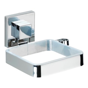 WENKO 22682100 -Haardrogerhouder VACUUM-LOC QUADRO ED 13,5x14 cm zilver/chroom