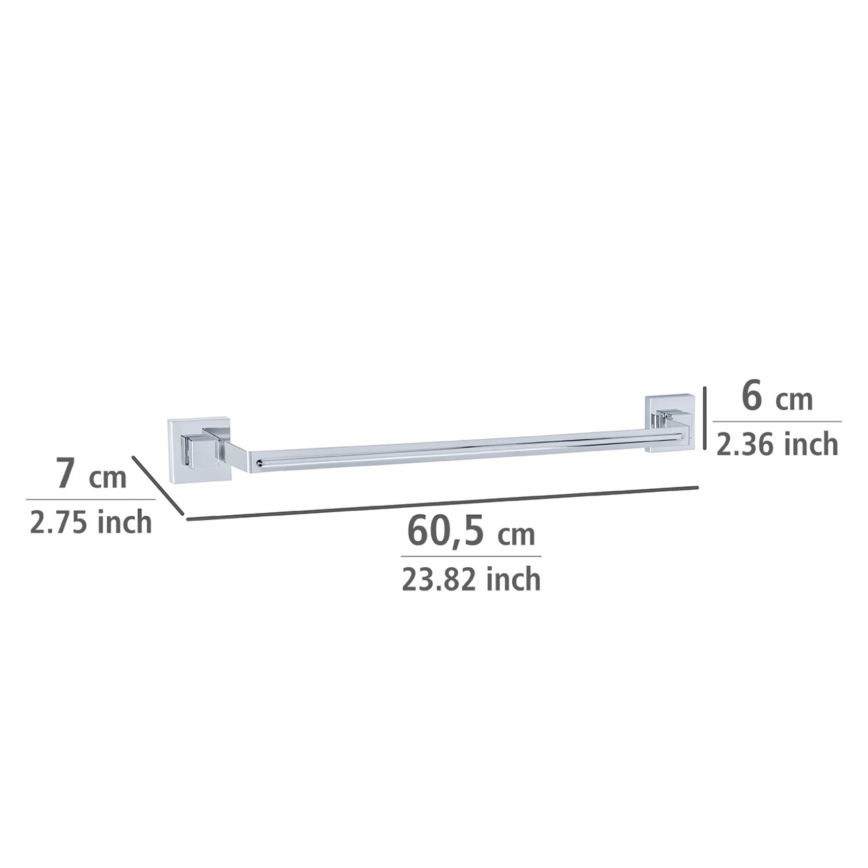WENKO 22684100-Porte-serviettes VACUUM-LOC QUADRO ED 60,5x6 cm argenté / chrome brillant
