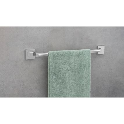 WENKO 22684100-Porte-serviettes VACUUM-LOC QUADRO ED 60,5x6 cm argenté / chrome brillant