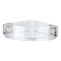 WENKO 22686100-Hoekplank VACUUM-LOC QUADRO ED 28x19,5 cm zilver/helder