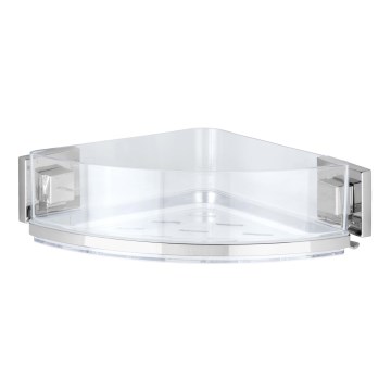 WENKO 22686100-Hoekplank VACUUM-LOC QUADRO ED 28x19,5 cm zilver/helder