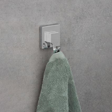 WENKO 22688100-Crochet VACUUM-LOC QUADRO ED 6x7 cm argenté/chrome brillant
