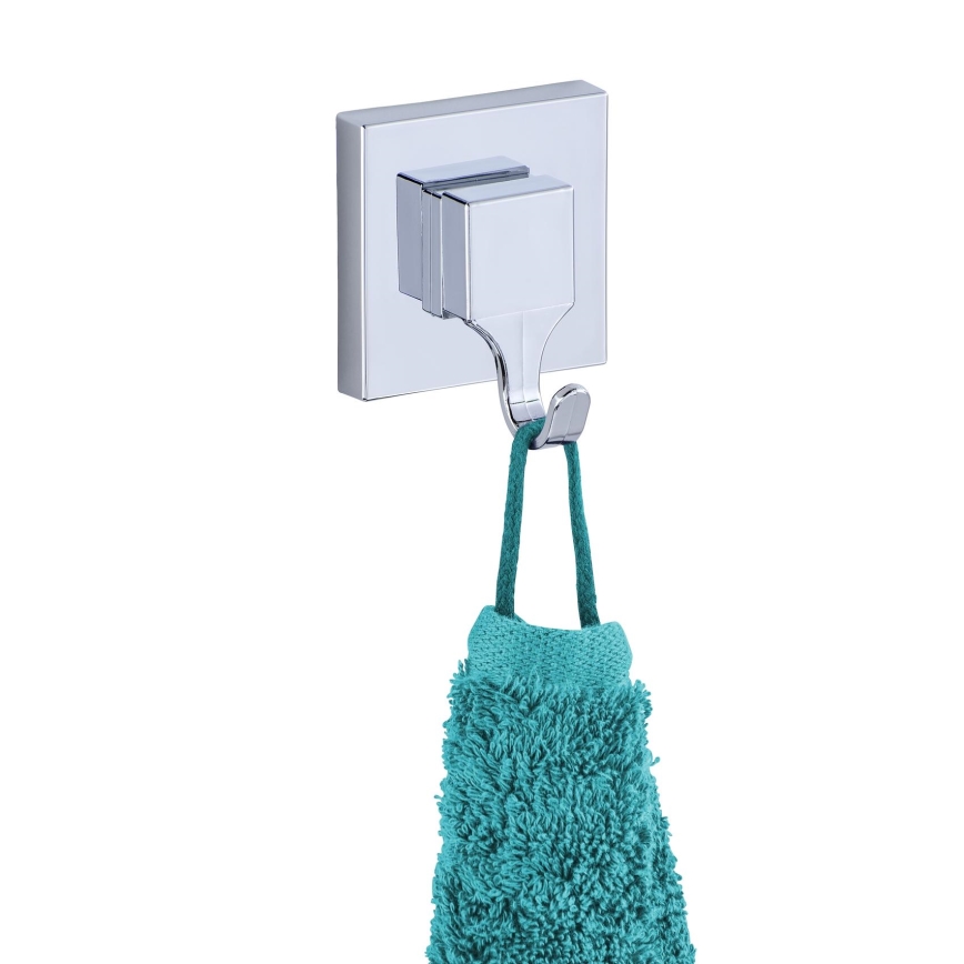 WENKO 22688100-Crochet VACUUM-LOC QUADRO ED 6x7 cm argenté/chrome brillant