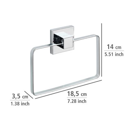 WENKO 22689100-Porte-serviettes VACUUM-LOC QUADRO ED 18,5x14 cm argenté/brillant.chrome
