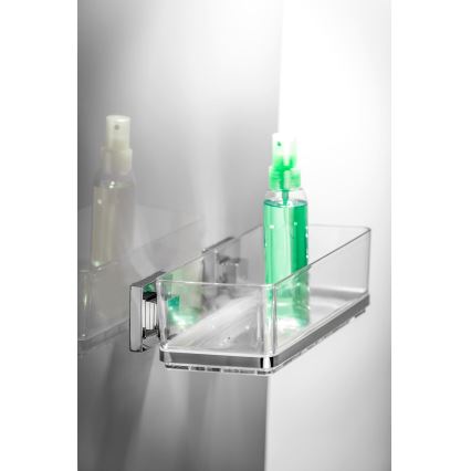 WENKO 22692100-plank VACUUM-LOC QUADRO ED 25,5x14 cm zilver/transparant