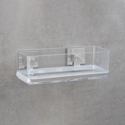 WENKO 22692100-plank VACUUM-LOC QUADRO ED 25,5x14 cm zilver/transparant