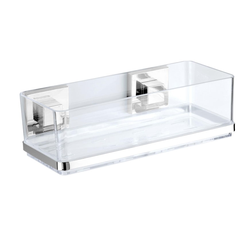 WENKO 22692100-plank VACUUM-LOC QUADRO ED 25,5x14 cm zilver/transparant