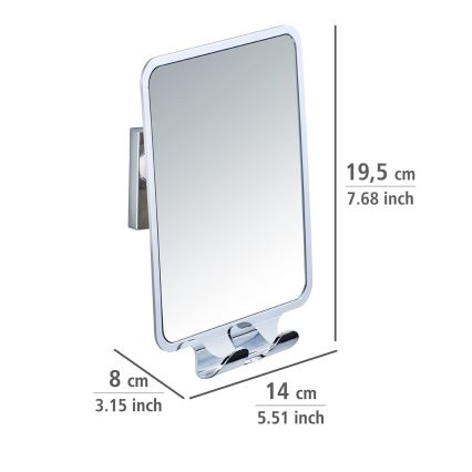 WENKO 22693100 - Cosmeticaspiegel VACUUM-LOC QUADRO ED 14x19,5 cm glanzend chroom