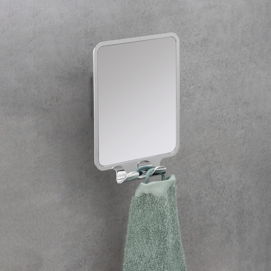 WENKO 22693100 - Miroir cosmétique VACUUM-LOC QUADRO ED 14x19,5 cm chromé brillant