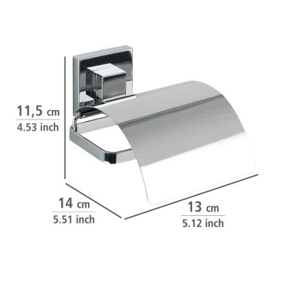 WENKO 22696100-Toiletrolhouder VACUUM-LOC QUADRO ED 13x14 cm glanzend chroom