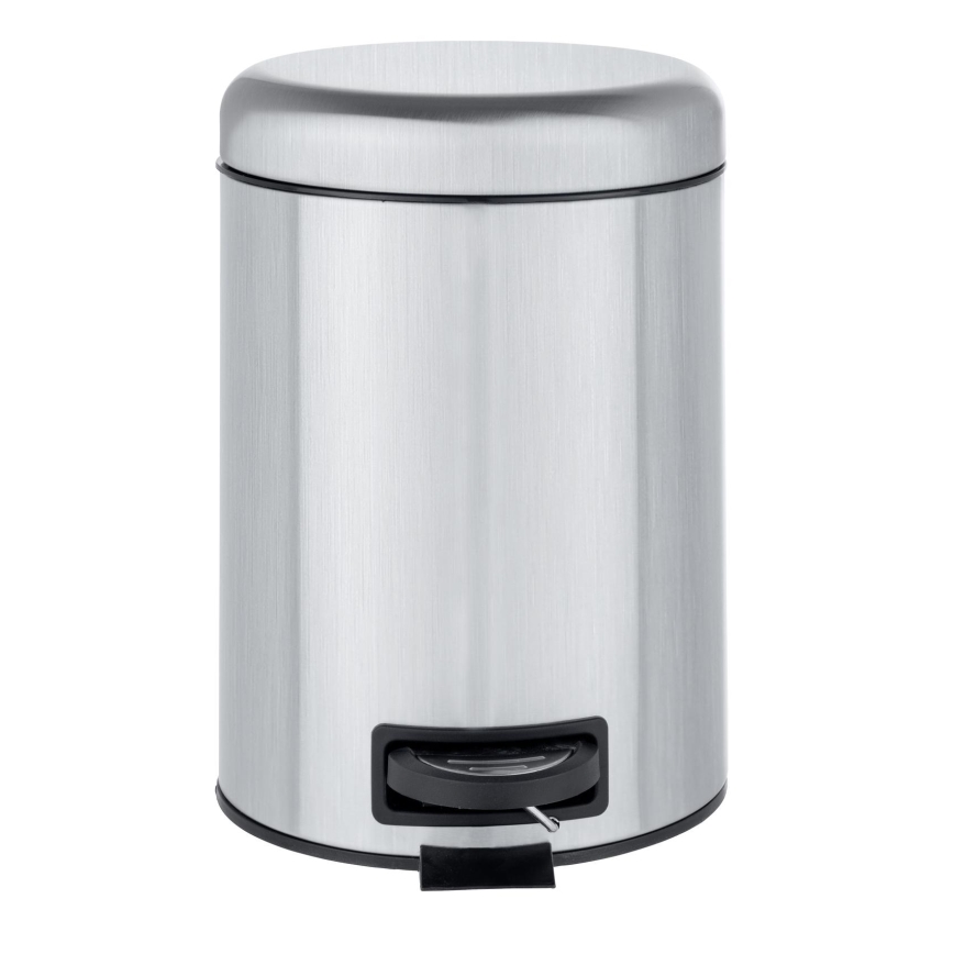 WENKO 22829100 - Poubelle LEMAN 17x25 cm inox satiné/noir