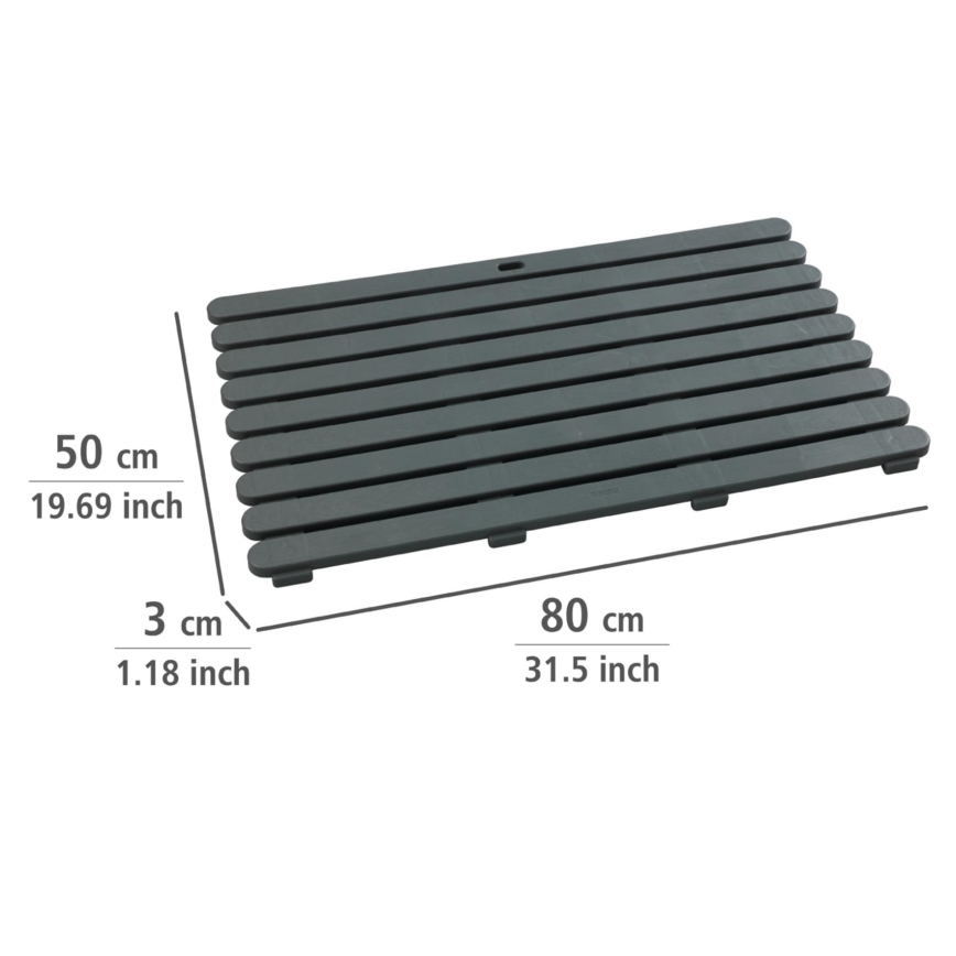 WENKO 22948100-Paillasson INTÉRIEUR & EXTÉRIEUR 50x80 cm gris