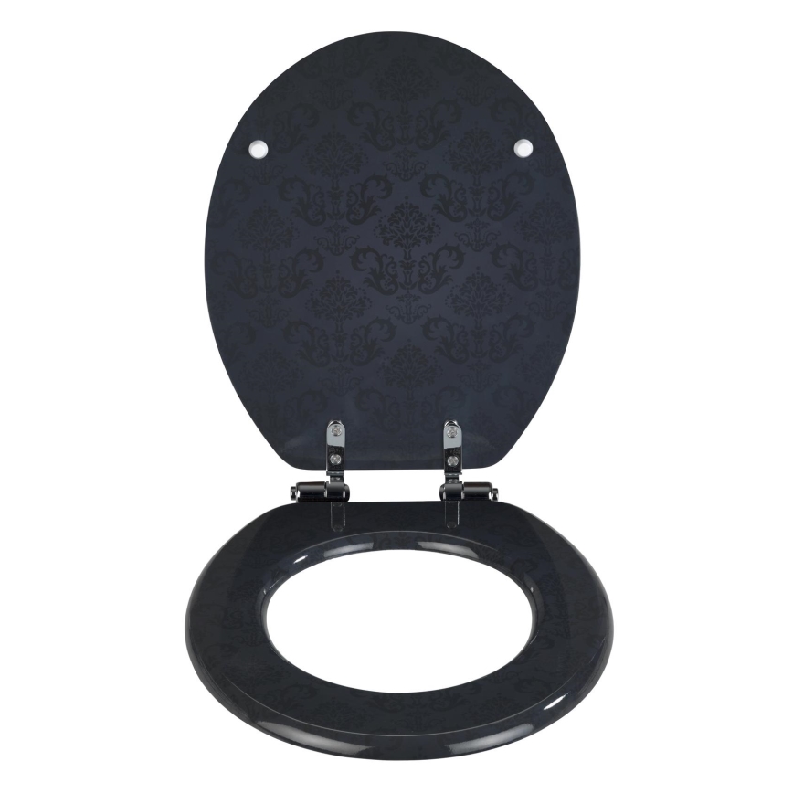 WENKO 22977100-Abattant WC BELLEVUE 35,5x42,5 cm anthracite/argenté