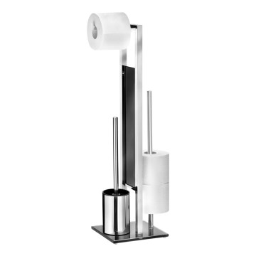 WENKO 22983100 - Brosse WC RIVALTA 18x70 cm inox/argenté/noir