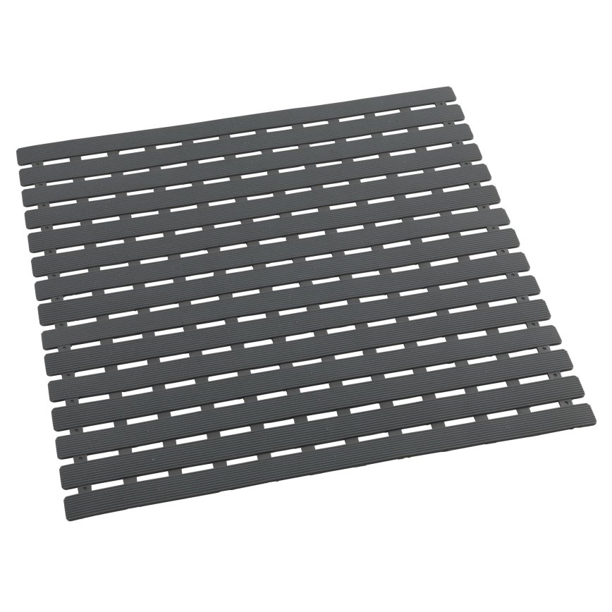 WENKO 23125100-Tapis de douche ARINOS 54x54 cm gris/gris
