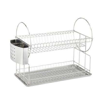 WENKO 2329100 - Afdruiprek DUO 21x33 cm roestvrij staal/zilver