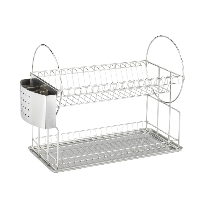 WENKO 2329100 - Afdruiprek DUO 21x33 cm roestvrij staal/zilver