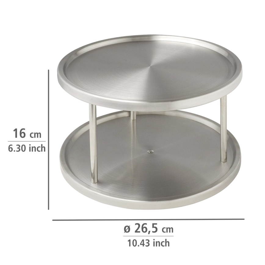 WENKO 2335100 - Kastcarrousel 26,5x15,5 cm roestvrij staal/zilver