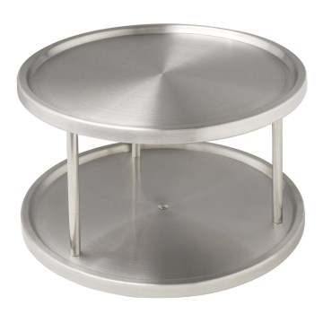 WENKO 2335100 - Plateau tournant pour placard 26,5x15,5 cm inox/argenté