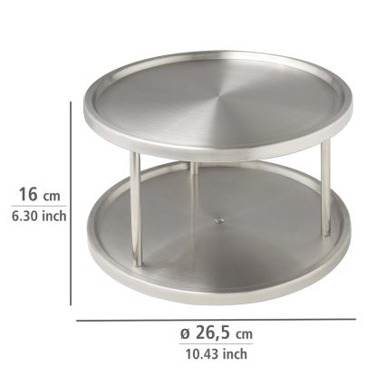 WENKO 2335100 - Plateau tournant pour placard 26,5x15,5 cm inox/argenté