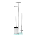 WENKO 23364100 - WC-borstel DEBAR 21x70,5 cm RVS/satijn/wit