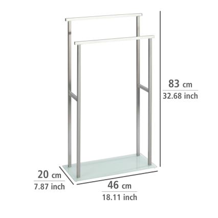 WENKO 23438100 - Porte-serviettes sur pied DEBAR 20 x 83 cm inox/satiné/blanc