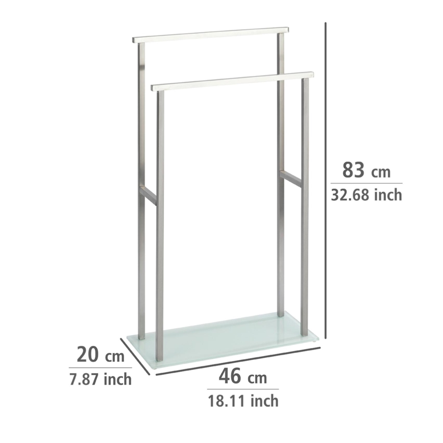 WENKO 23438100 - Porte-serviettes sur pied DEBAR 20 x 83 cm inox/satiné/blanc