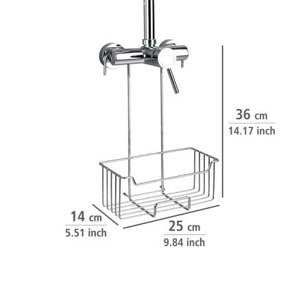 WENKO 23499100 - Doucheplank MILO 25x36 cm roestvrij staal/zilver/helder