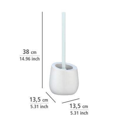 WENKO 23646100 - Brosse WC BADI 13,5x38 cm blanche