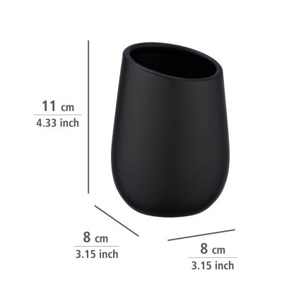 WENKO 23651800 - BADI tandenborstelbeker 8x11 cm zwart