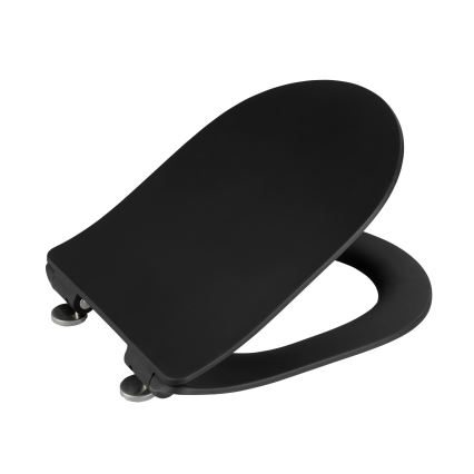 WENKO 23827100-WC Siège WC SEDILO 45,2 x 36,2 cm noir/argenté