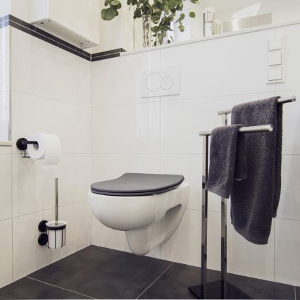 WENKO 23828100-WC abattant WC SEDILO 45,2x36,2 cm gris/argenté