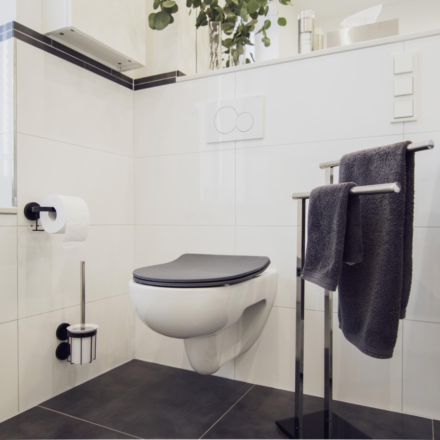 WENKO 23828100-WC abattant WC SEDILO 45,2x36,2 cm gris/argenté