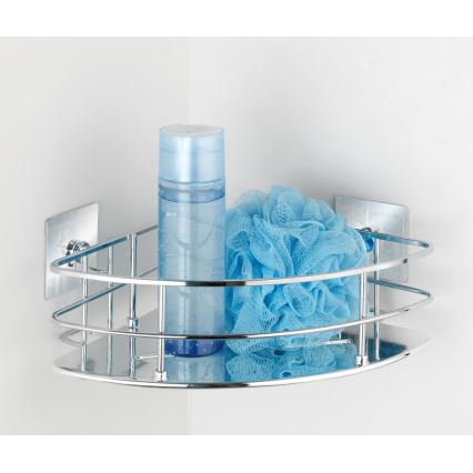 WENKO 23856800 - Étagère TURBO-LOC QUADRO ED., 27,5 x 19,3 cm, en acier inoxydable, finition chromée brillante