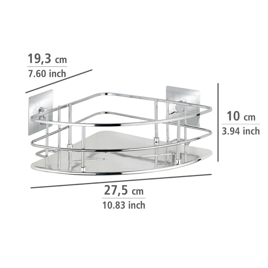 WENKO 23856800-wandplank TURBO-LOC QUADRO ED. 27,5x19,3 cm RVS/glanzend. chroom