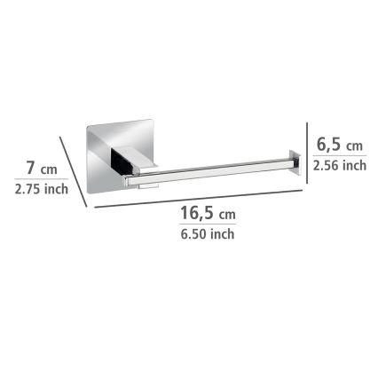 WENKO 23859800 - Distributeur de papier toilette TURBO-LOC QUADRO ED 16,5x6,5 cm en acier inoxydable