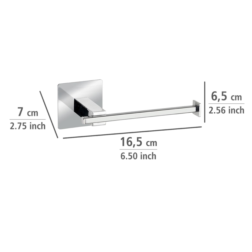 WENKO 23859800 - Distributeur de papier toilette TURBO-LOC QUADRO ED 16,5x6,5 cm en acier inoxydable