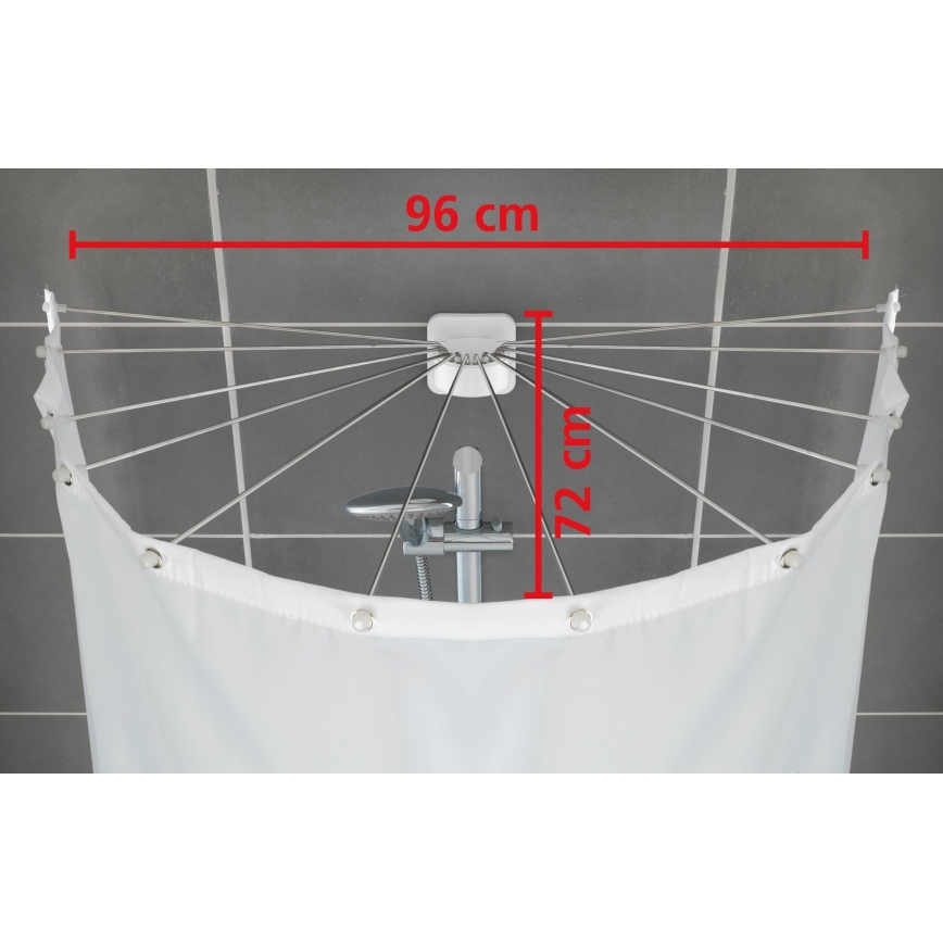 WENKO 23863100 - Douchehouder 96x72 cm RVS/wit