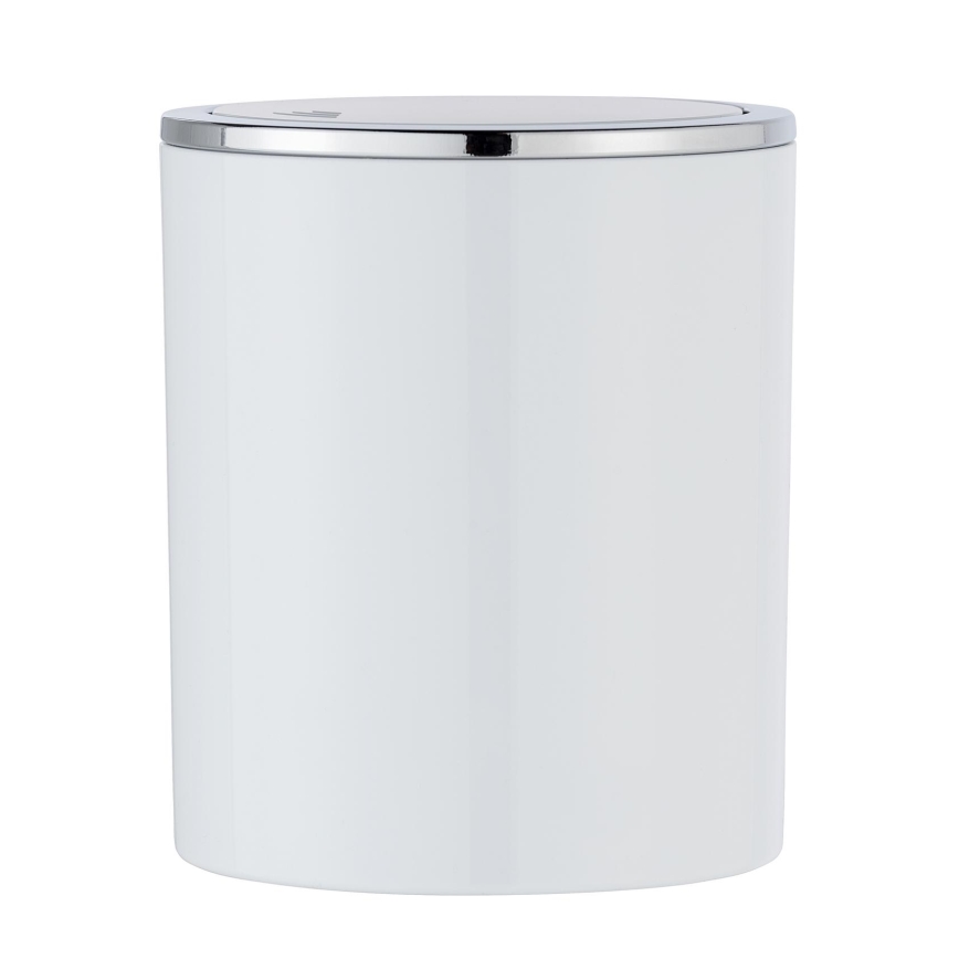 WENKO 23930100 - Prullenbak INCA 14x16,8 cm wit/glanzend chroom