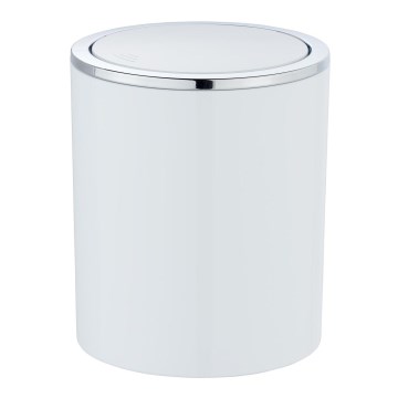 WENKO 23930100 - Prullenbak INCA 14x16,8 cm wit/glanzend chroom