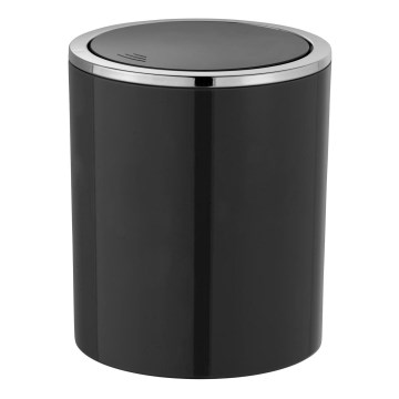 WENKO 23934100 - Corbeille INCA 14 x 16,8 cm noir/chrome brillant