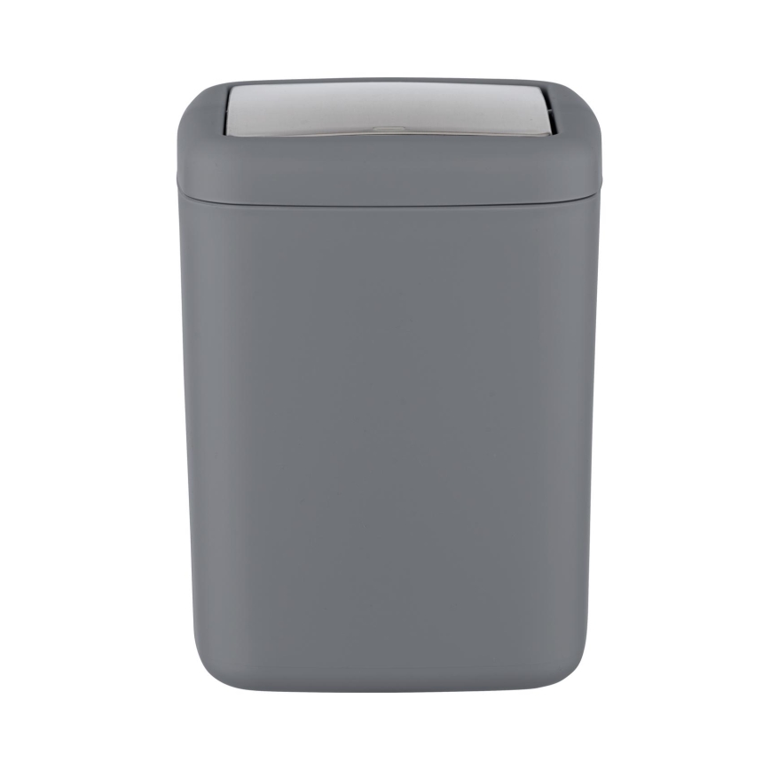 WENKO 23979100 - Afvalemmer BARCELONA 15x20 cm antraciet/glanzend chroom