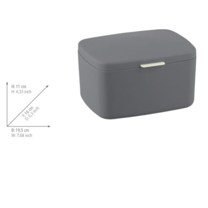 WENKO 23981100 - Box BARCELONA 19,5x16 cm antraciet/glanzend chroom