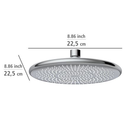 WENKO 23998100 - Tête de douche WATERSAVING SYSTEM 22,5 x 22,5 cm chrome brillant