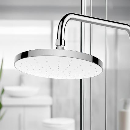 WENKO 24000100-Tête de douche NETTOYAGE AUTOMATIQUE 22,5x22,5 cm chrome brillant/blanc
