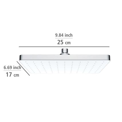 WENKO 24001100 - Tête de douche NETTOYAGE AUTOMATIQUE 25x17 cm chrome brillant/blanc